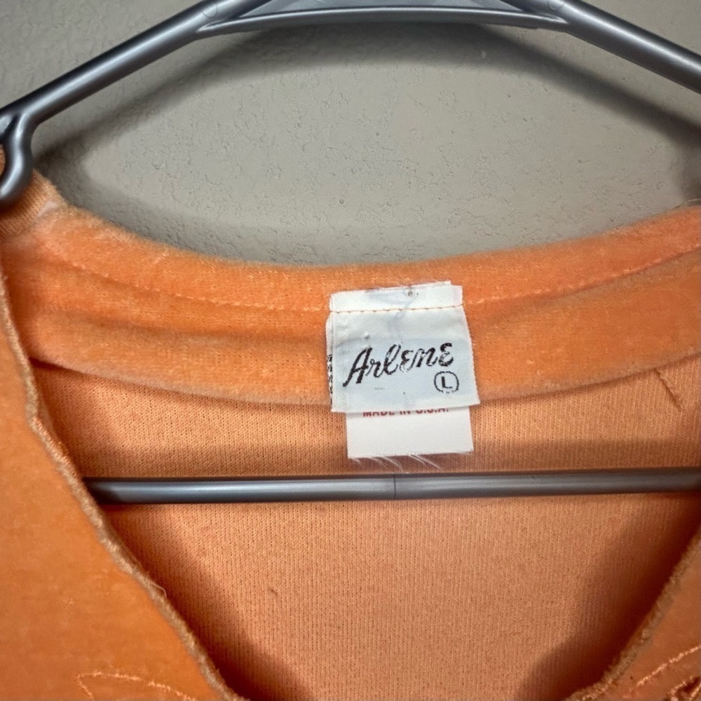 ILGWU Vintage 1970s Orange Velour Dress Ladies Garment Worker Union Collector - Picture 3 of 16